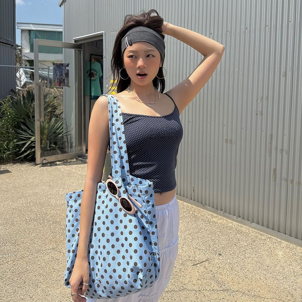 Polka Dot Custom Canvas Tote Bag | Polka Dot | MOQ 30pcs | Wholesale OEM ODM